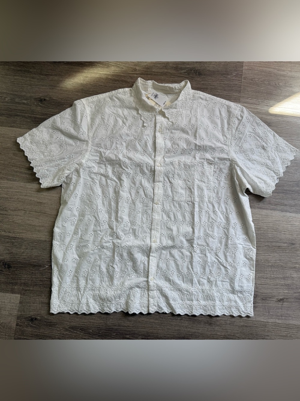 Gap x DÔEN White Eyelet Embroidered Shirt XL NWT